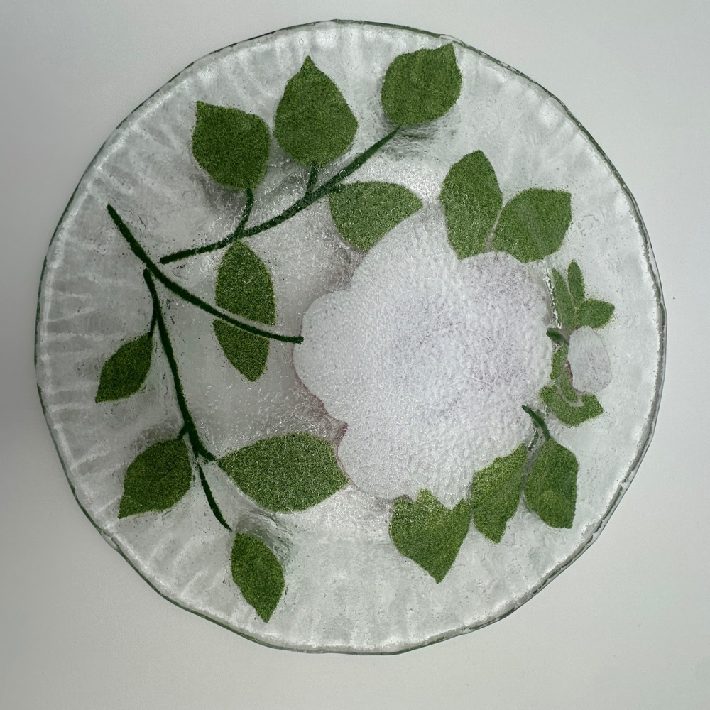 Sydenstricker Fused Glass Pink Rose Plates Set of 4 Signed Syd Cape Cod 8.25in - Picture 6 of 12